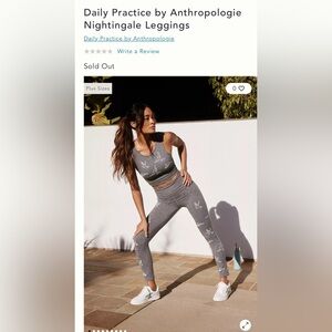 Anthropologie Daily Practice , Nightingale Gray Leggings & matching sport bra.
